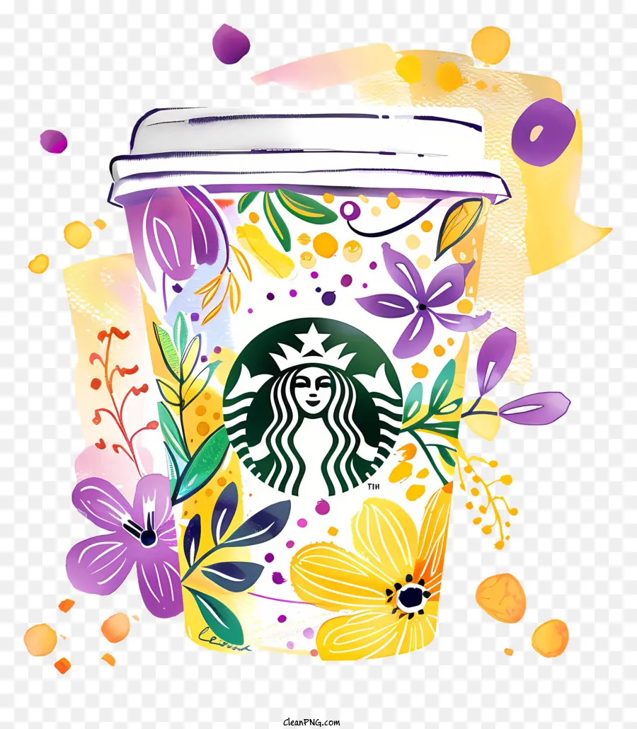 Taza De Café De Starbucks，Taza De Café Colorida PNG