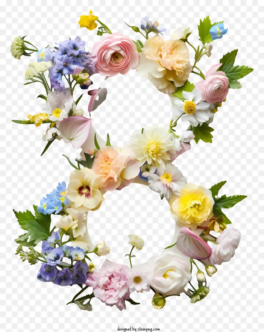 Flores Número 8，Flower Art PNG