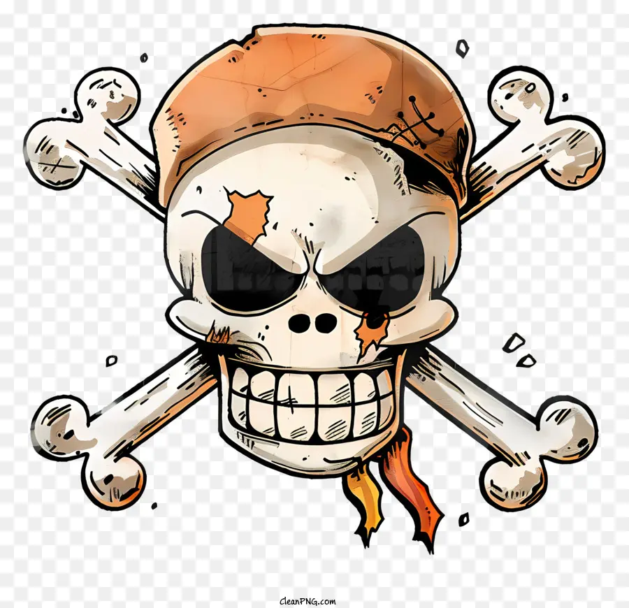 One Piece Jolly Roger，Cráneo Y Bandera Pirata PNG