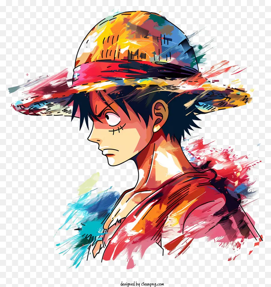 One Piece Luffy，Colorido Sombrero PNG