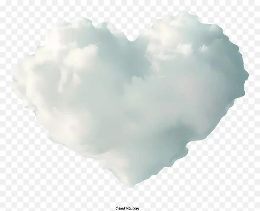 Nube De Corazón，Forma De Corazón Nublado PNG