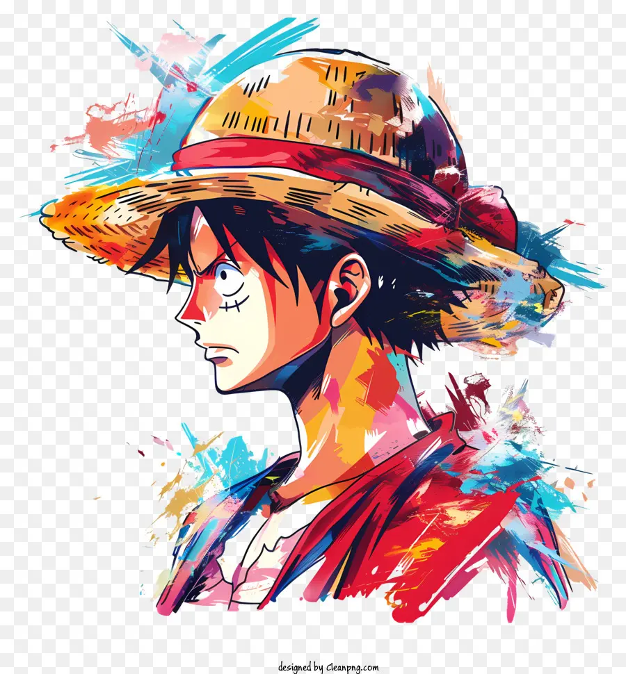 One Piece Luffy，Persona Con Cabello Largo PNG