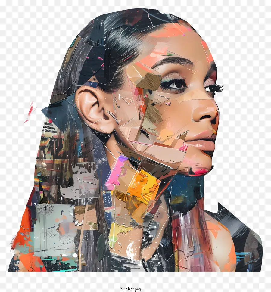 Ariana Grande，Retrato Abstracto PNG