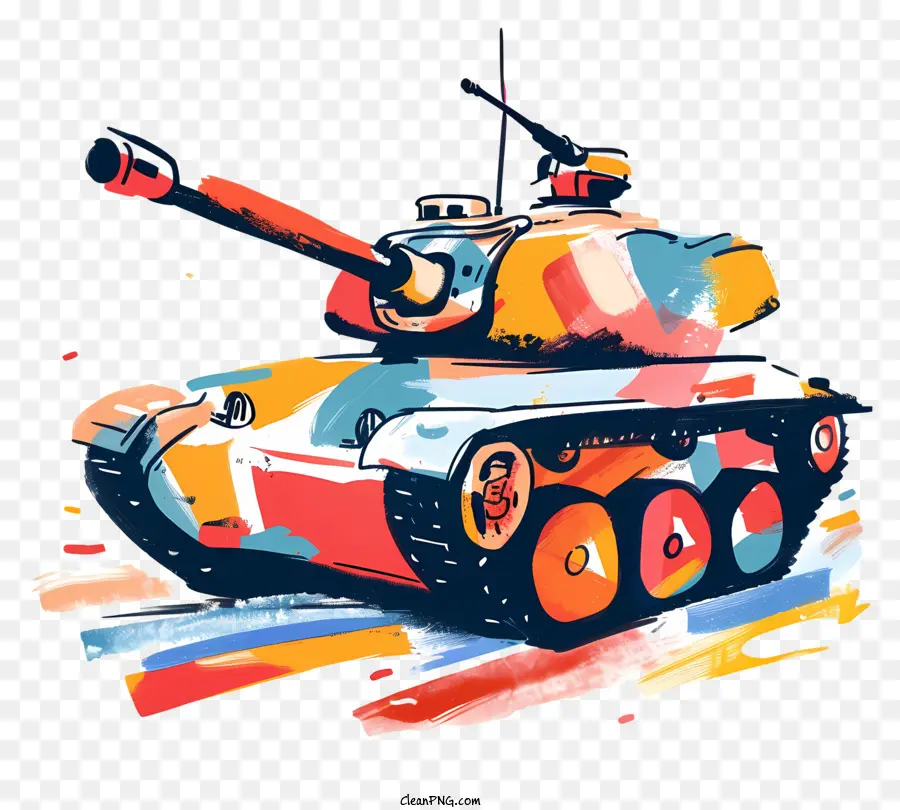 Tanque De Dibujos Animados，Tanque Colorido PNG