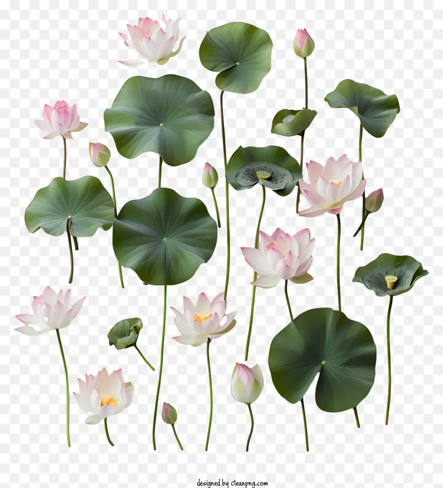 Flores De Loto，Hojas PNG