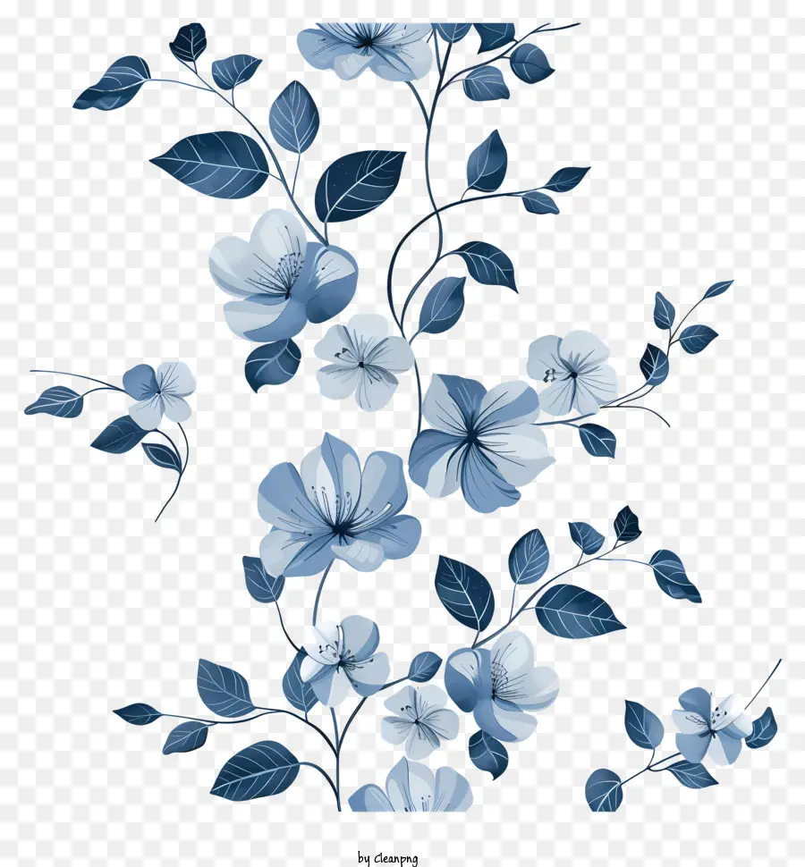 Vid De La Flor Azul，Patrón Floral PNG