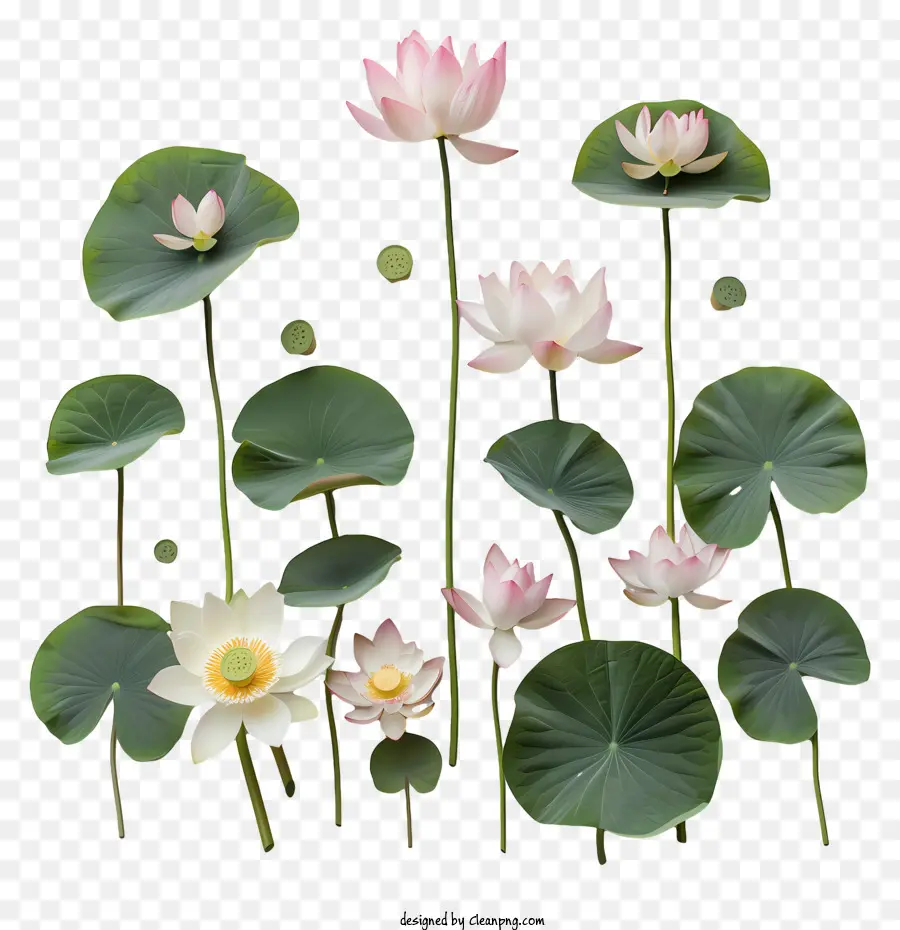 Las Flores De Loto，Blanco PNG