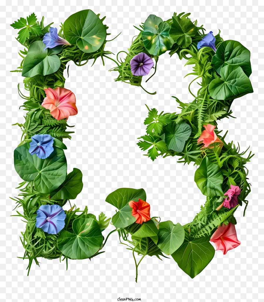 Flores，Letra B PNG