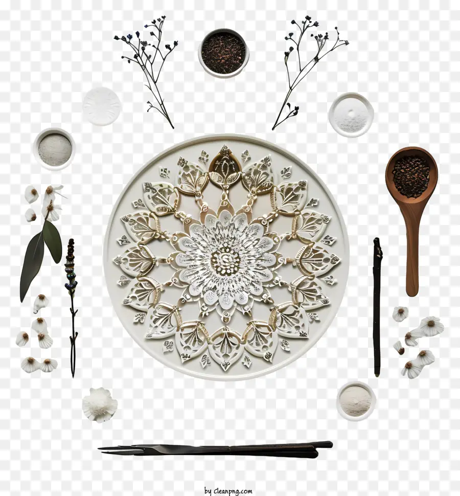 Mandala，Plato De Porcelana PNG