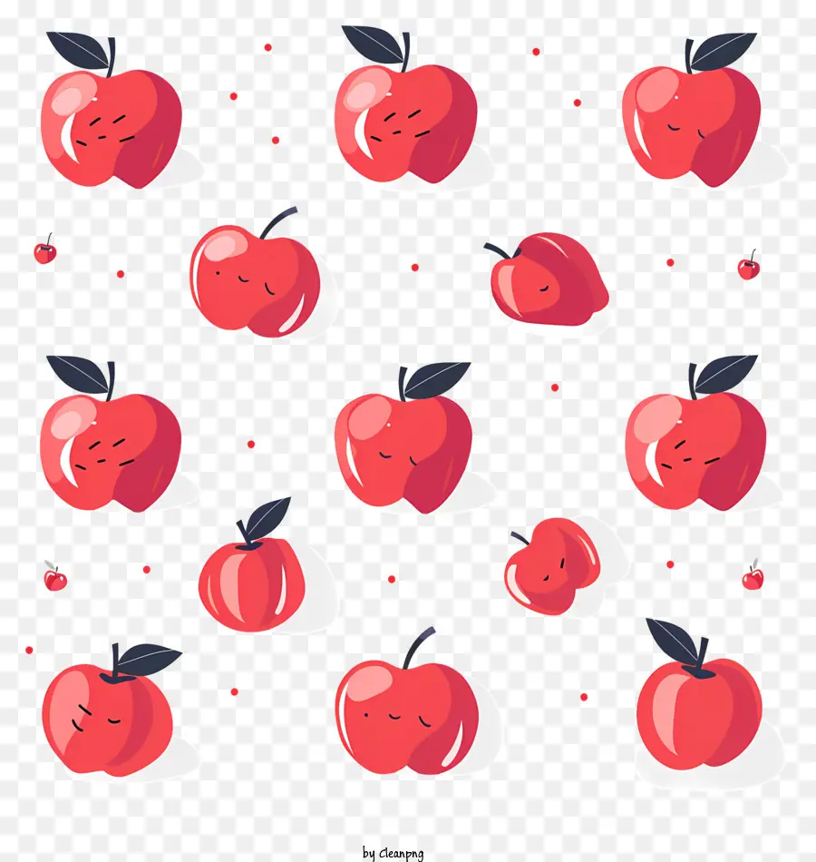 Las Manzanas Rojas，Black Background PNG