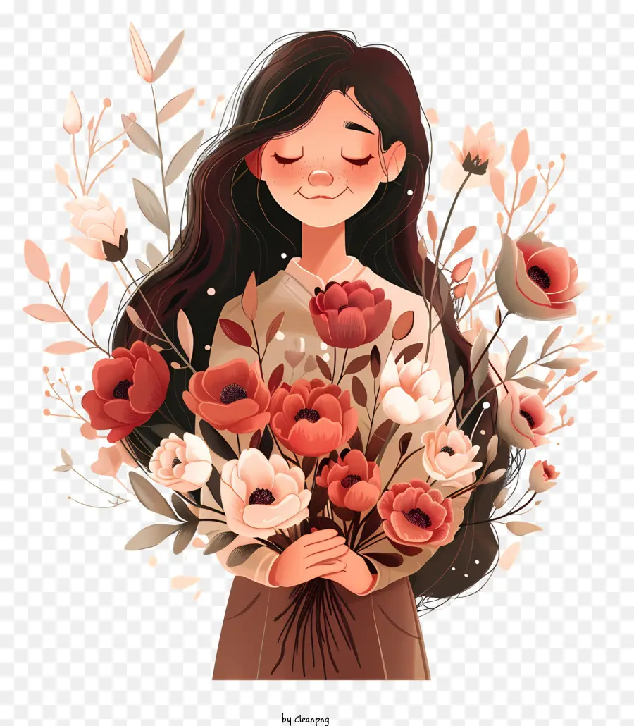 Arte De Flores Del Día De Las Mujeres，Mujer PNG