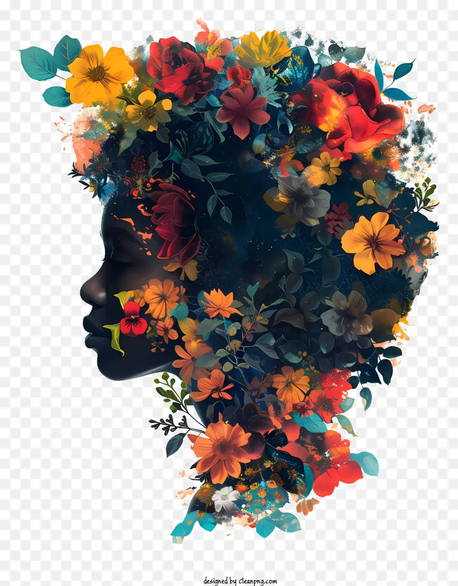 Arte Floral Del Día De La Mujer，Silueta Floral PNG