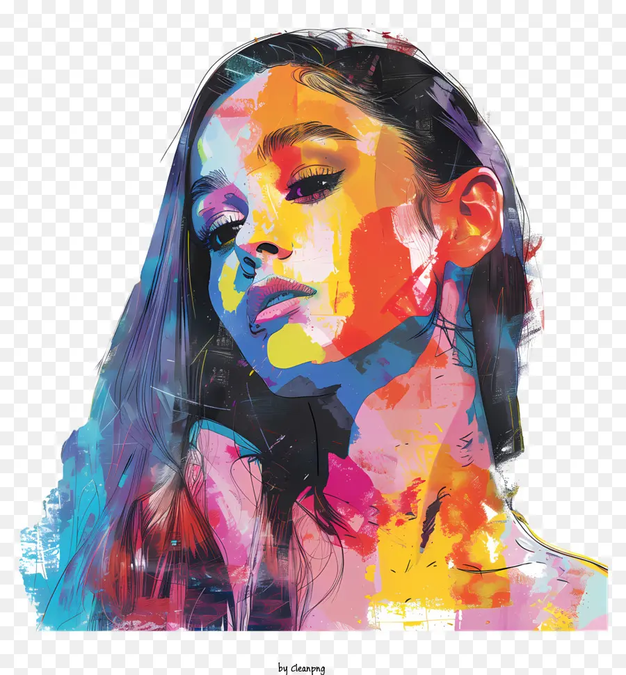 Ariana Grande，De Colores De La Pintura PNG