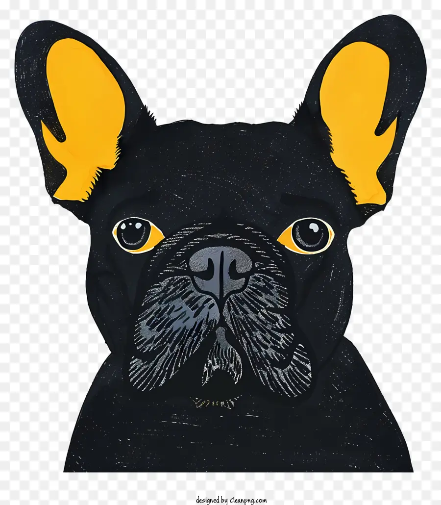 Bulldog Francés，Negro PNG