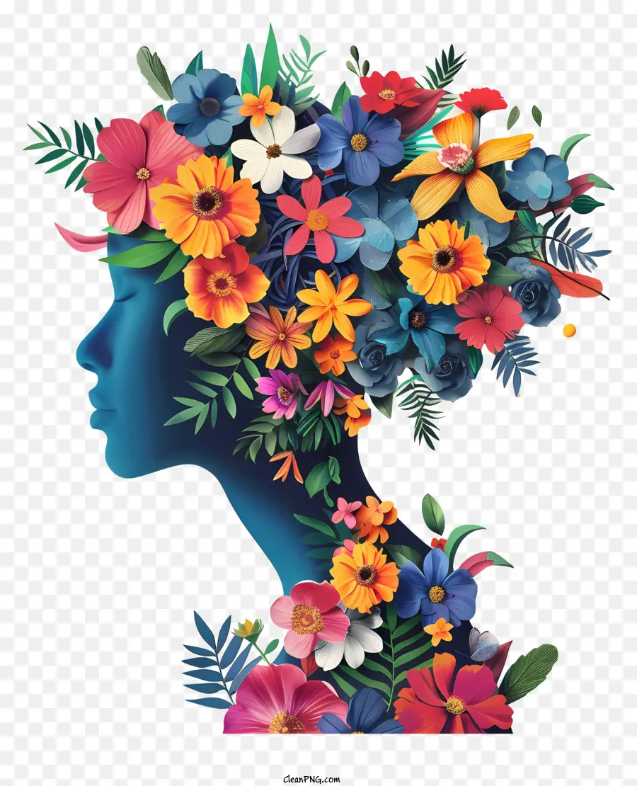 Arte De Flores Del Día De Las Mujeres，Mujer PNG