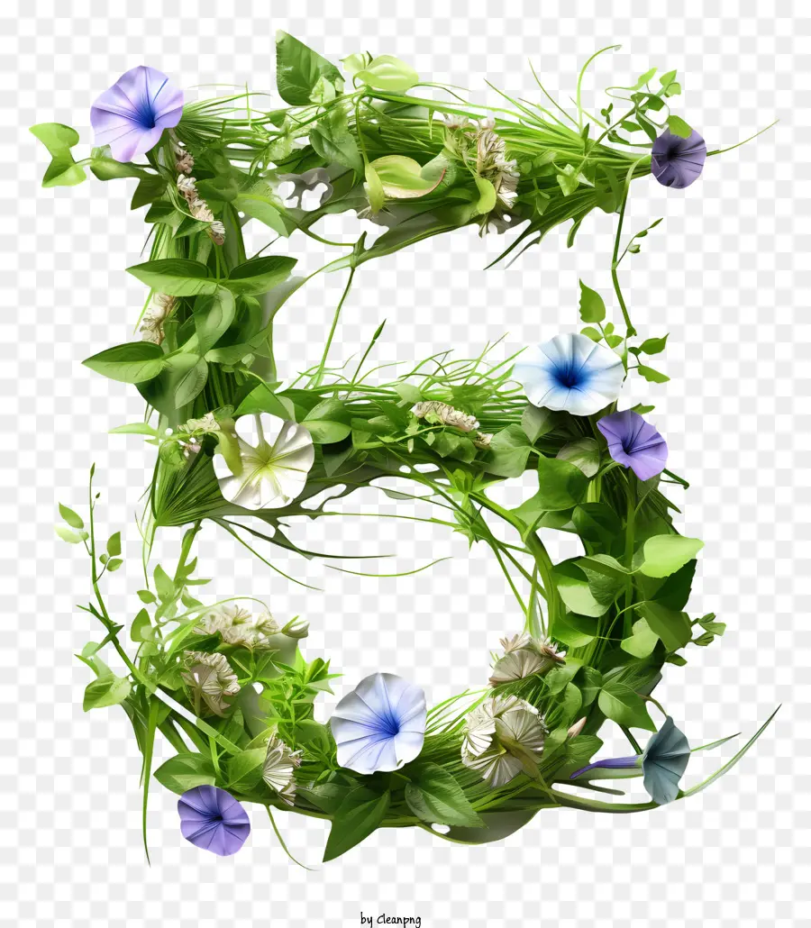 Floral Número Cinco，Las Plantas Verdes PNG