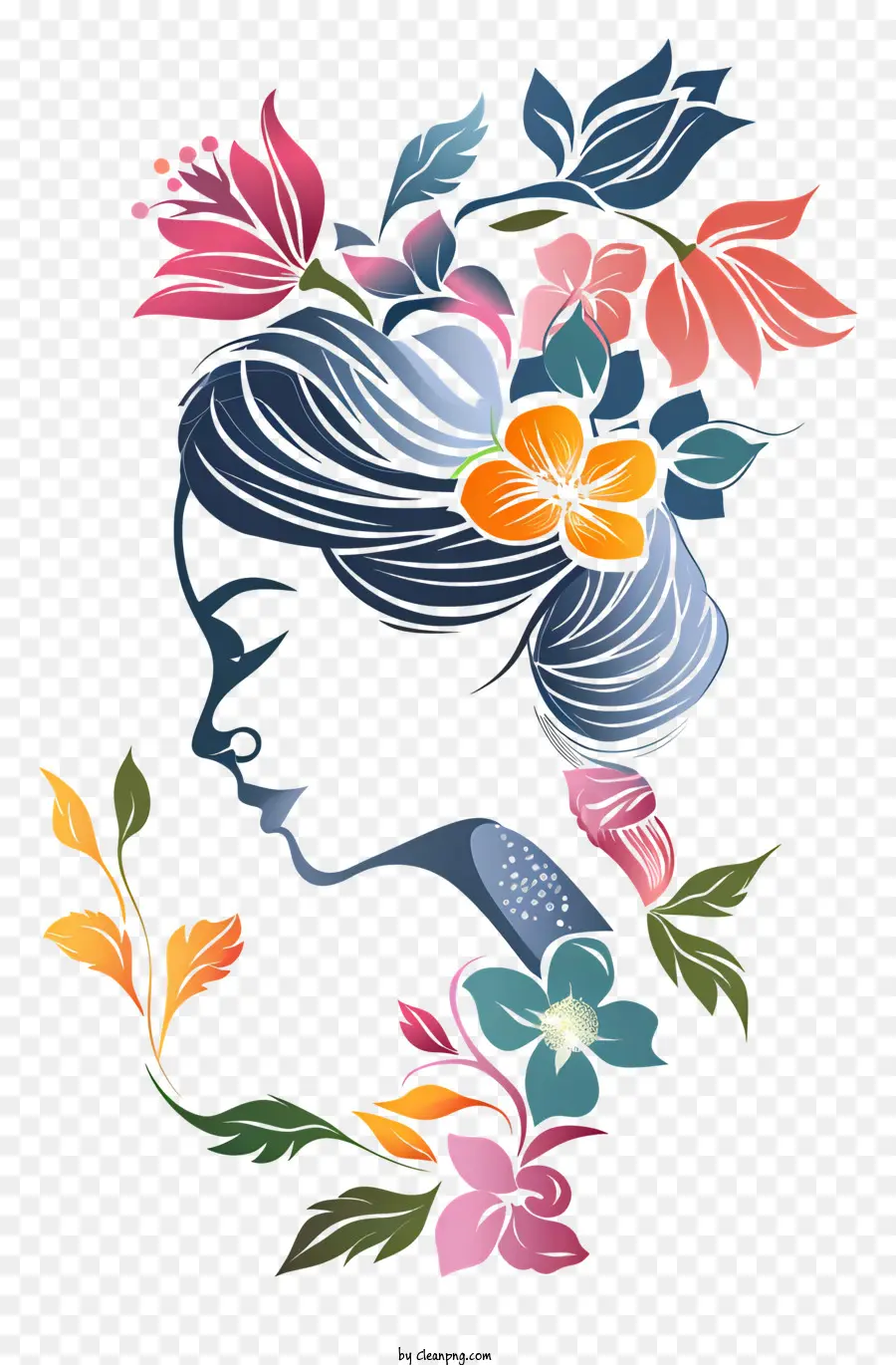 Arte Floral Del Día De La Mujer，Mujer Floral PNG