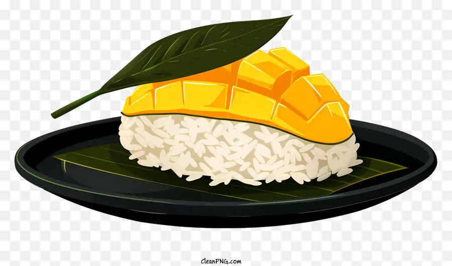 Mango Sticky Rice，Placa Negra PNG