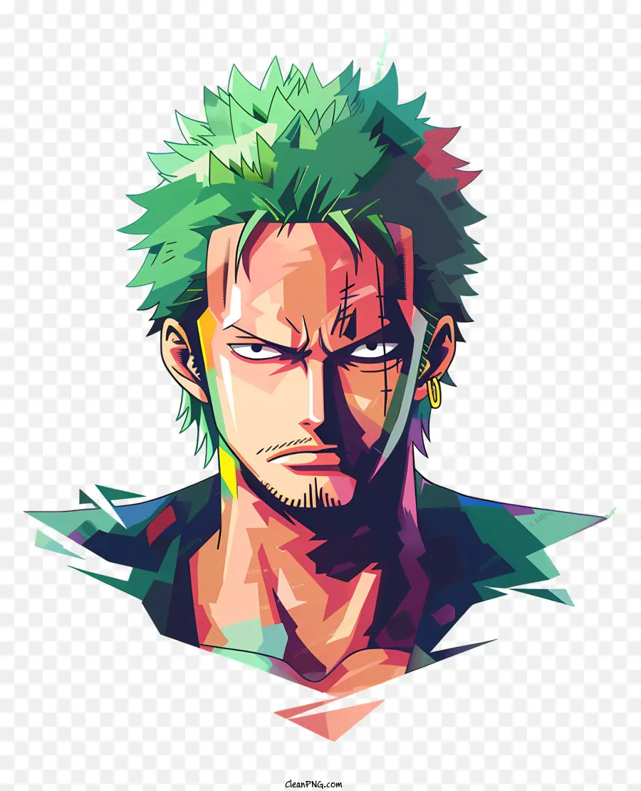 Día De La Cresta Ece Rorono Zoro，El Pelo Verde PNG