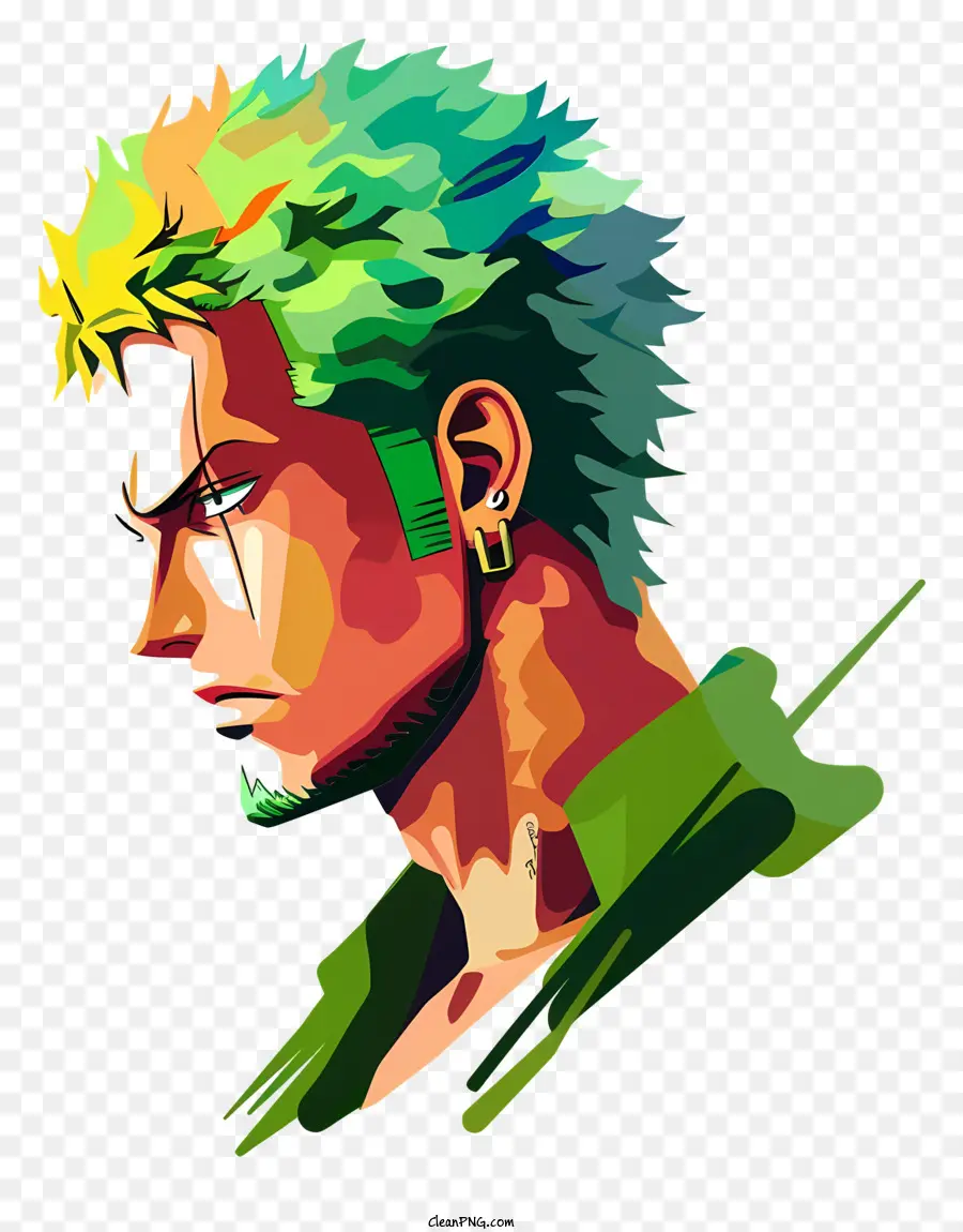 Día De La Cresta Ece Rorono Zoro，El Pelo Verde PNG