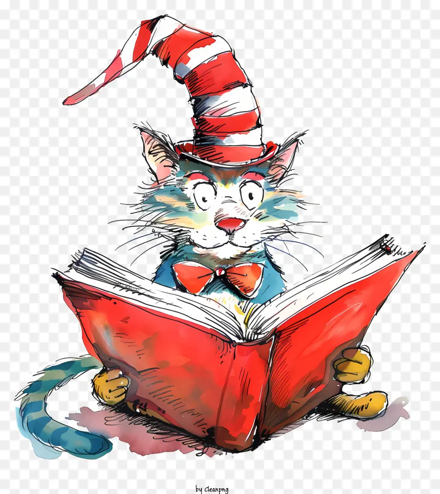 Lectura A Través De América Día，El Gato En El Sombrero PNG