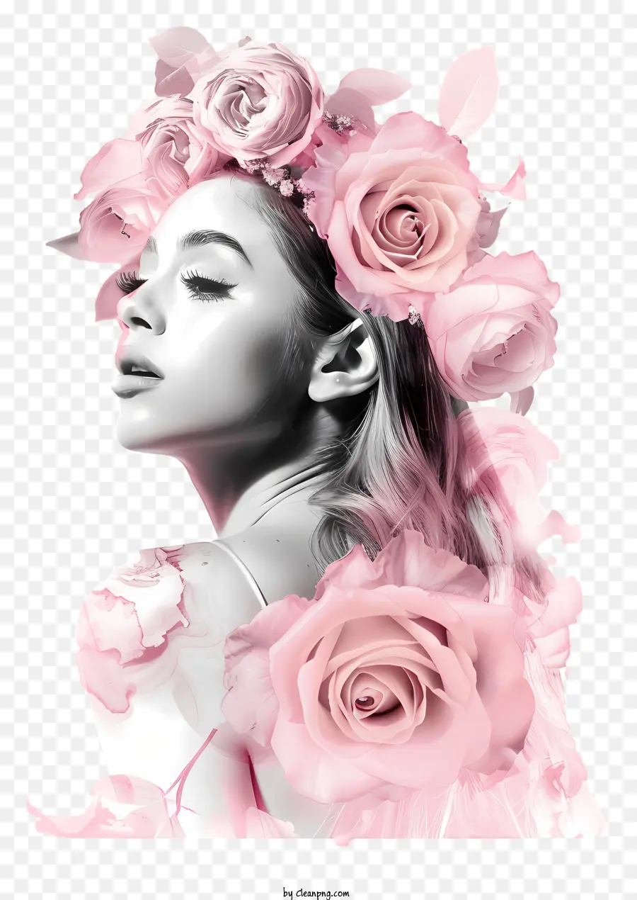 Ariana Grande，Mujer Con Rosas PNG