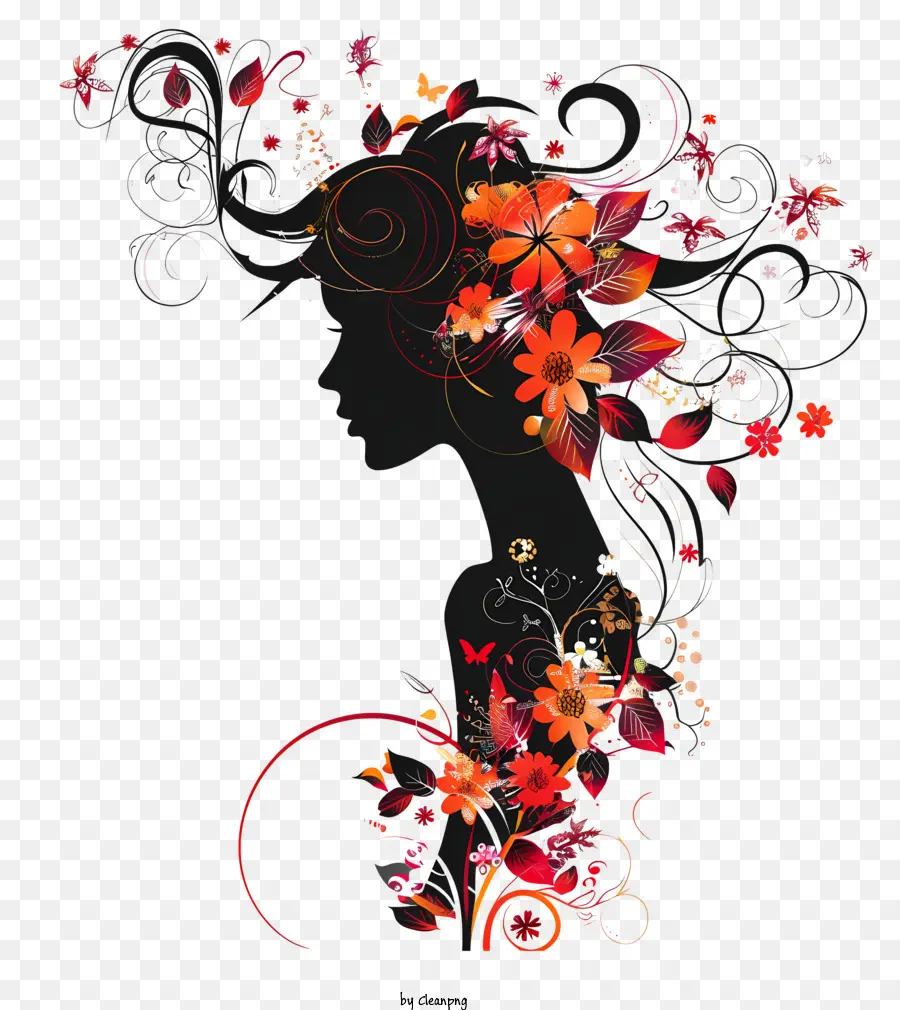 Arte De Flores Del Día De Las Mujeres，Mujer PNG