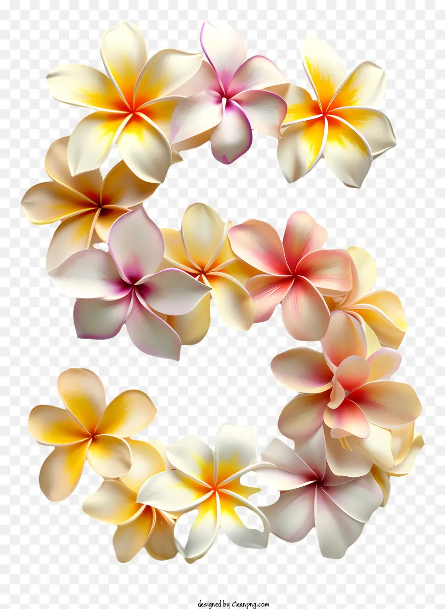 Floral Número Cinco，Diseño De Letras De Flores PNG