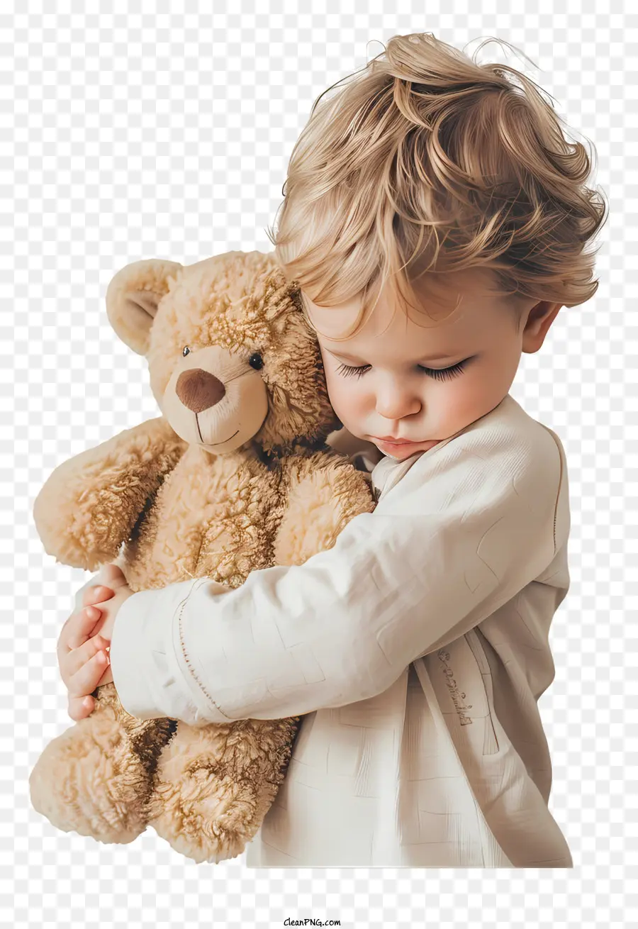 Bebé Abrazando Oso De Peluche，Niño PNG