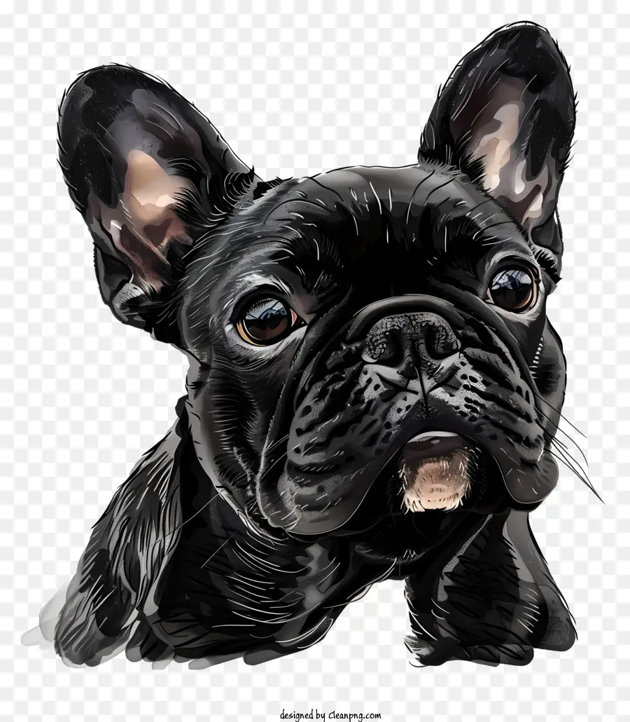 Bulldog Francés，Negro PNG