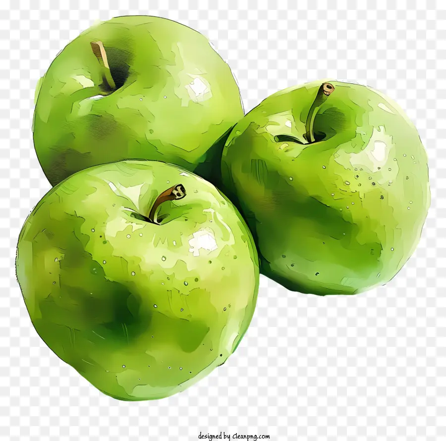 Manzanas Verdes，Tres Dimensiones PNG