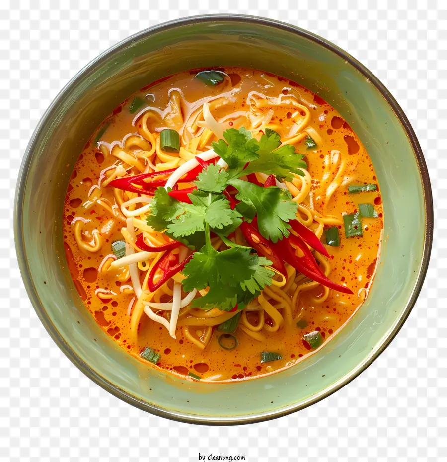 Khao Soi，Sopa De Curry Rojo PNG
