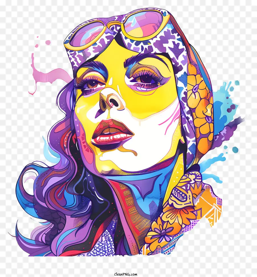 Lady Gaga，Mujer Colorida PNG