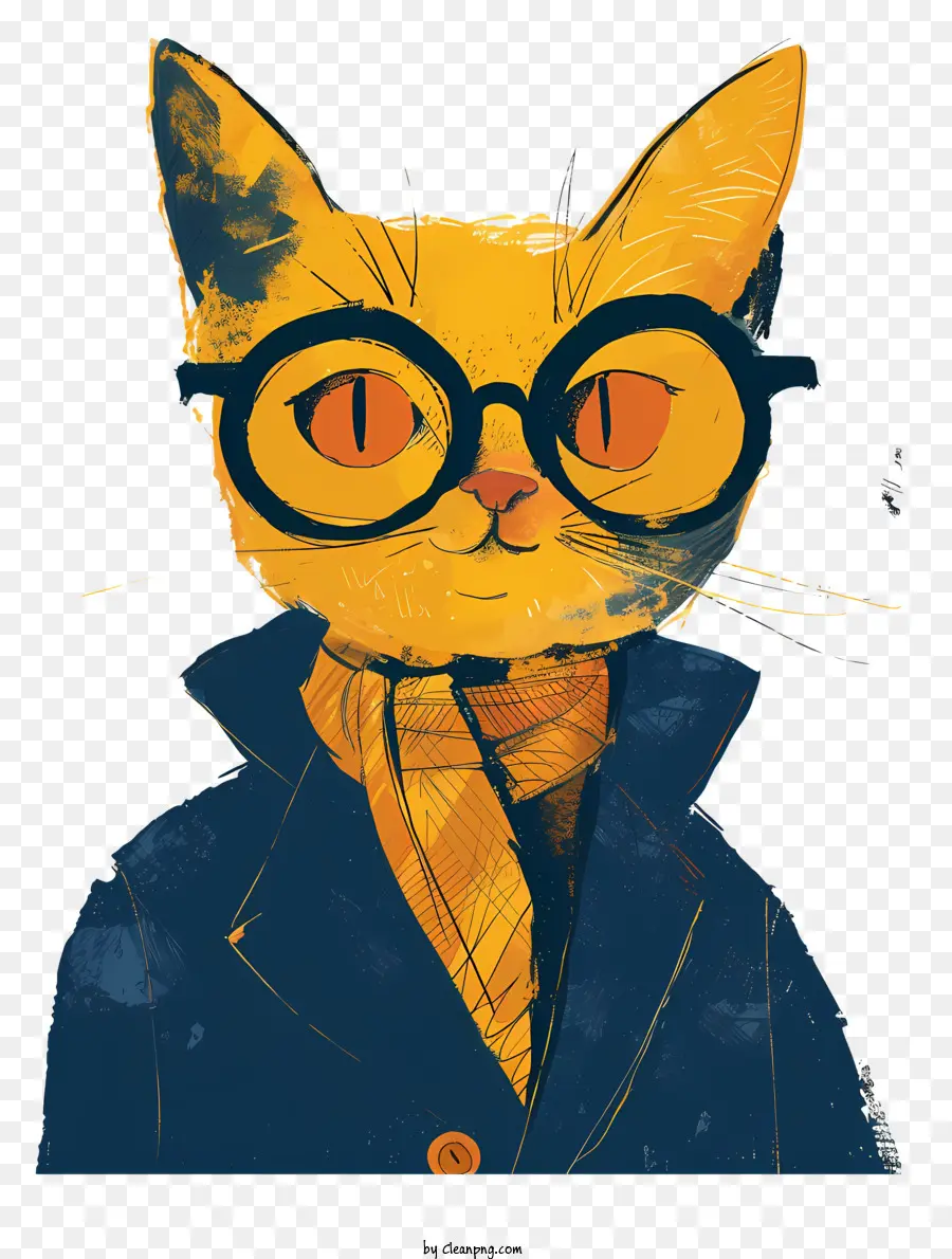 Figura Caprichosa，Gato Con Gafas PNG