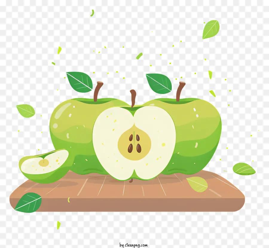 Manzanas Verdes，Tabla De Cortar PNG