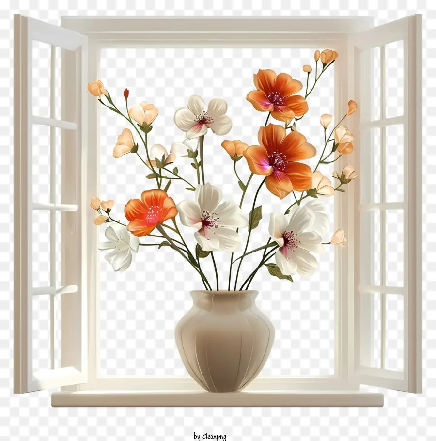 Flores De Ventana De Primavera，Flores PNG