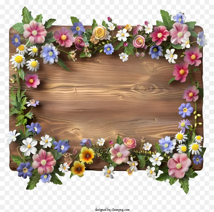 Tablero De Letrero De Flores De Primavera，Diseño Floral PNG