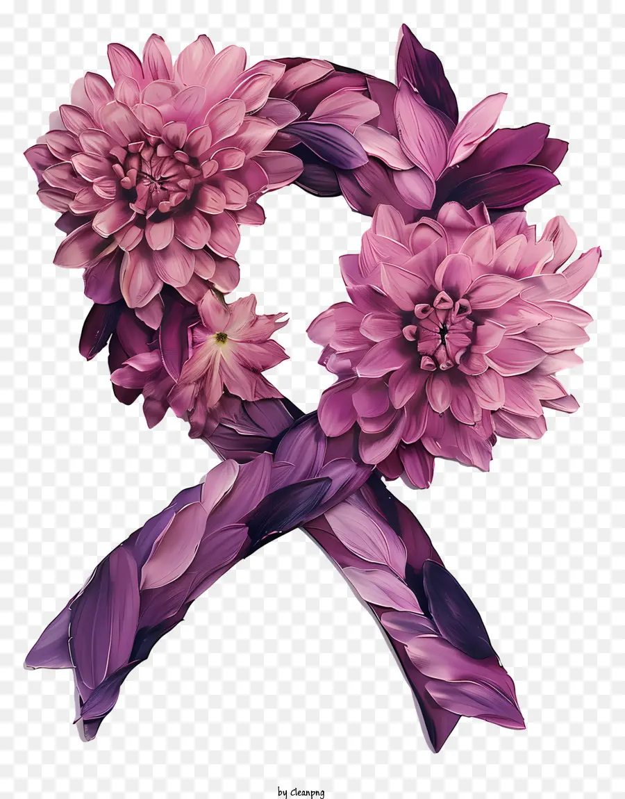 El Cáncer De Mama De La Cinta，Flores De Color Rosa PNG