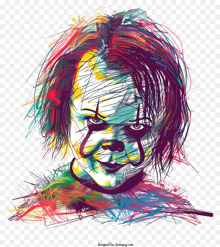 Chucky，Cabello De Colores Brillantes PNG