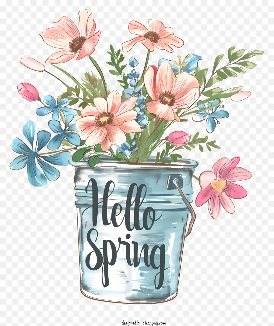 Hola Primavera，Arreglo De Flores PNG