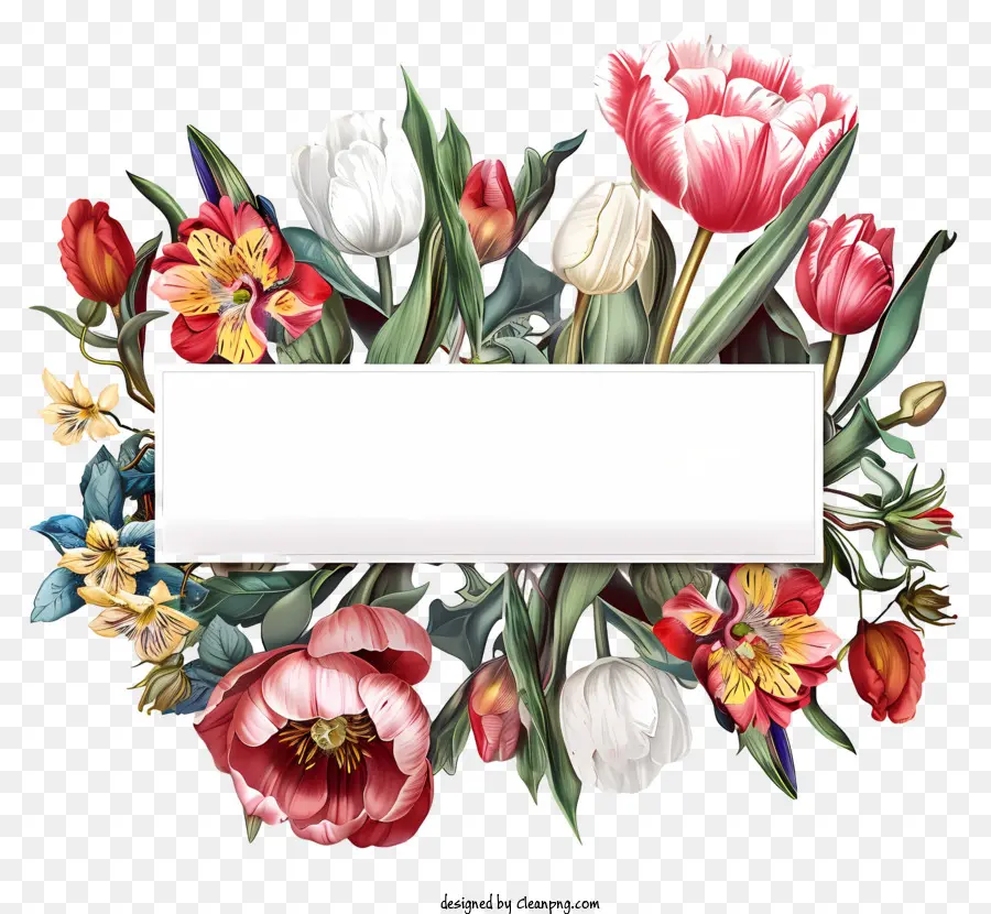 Tablero De Letrero De Flores De Primavera，Vintage Floral Marco PNG