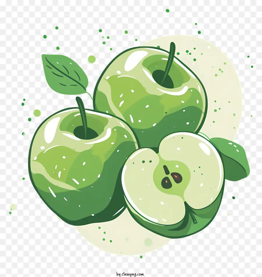 Manzanas Verdes，Mitades De Manzanas PNG