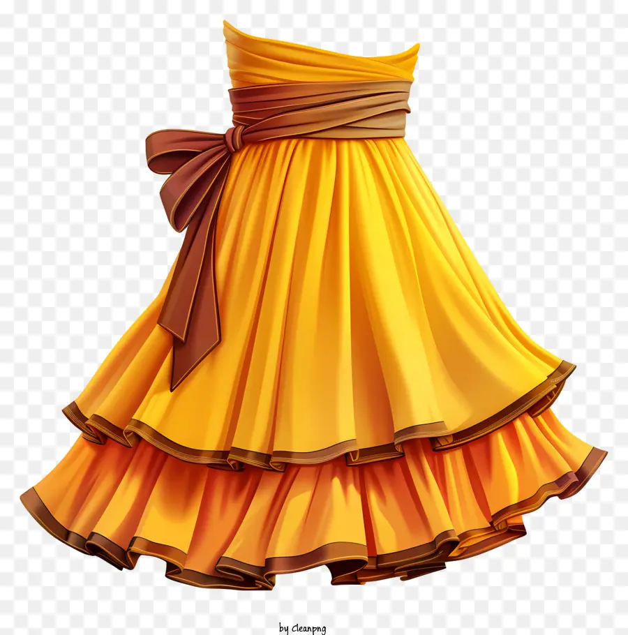 Falda，Vestido Amarillo PNG