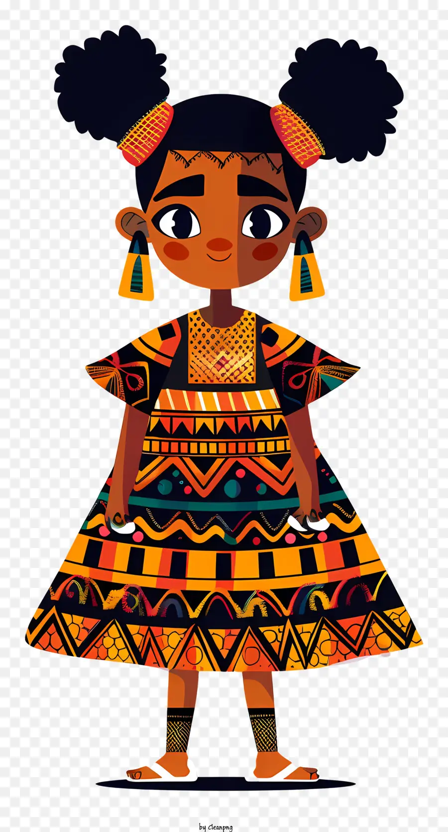 Chica Africana，Vestido Inspirado Africano PNG