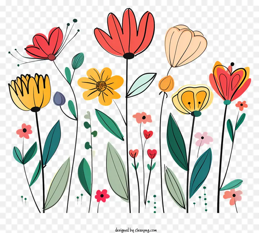 Las Flores De La Primavera，Flores Vibrantes PNG
