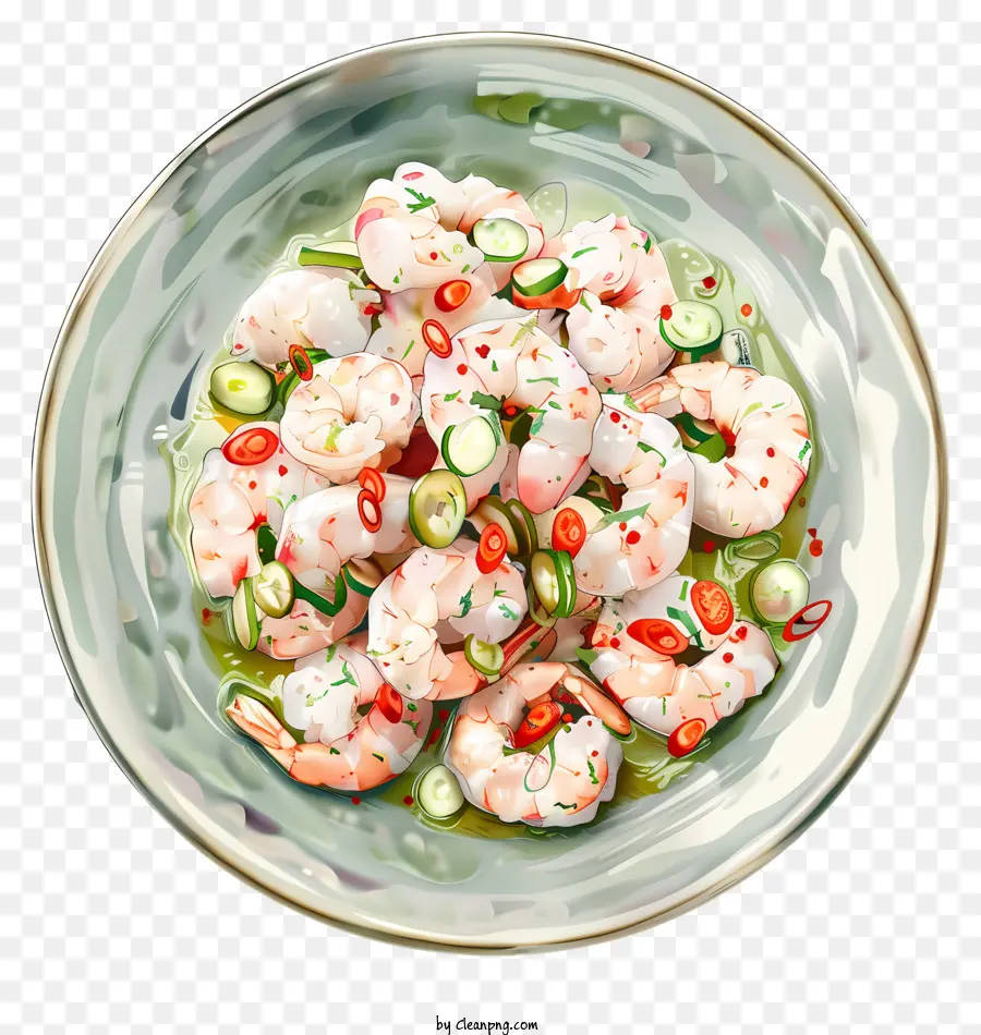 Ceviche，Camarones Al Vapor PNG