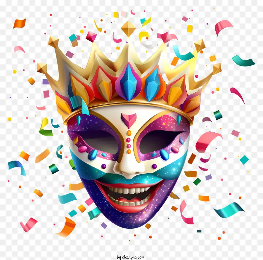 Feliz Purim，Máscara Colorida PNG