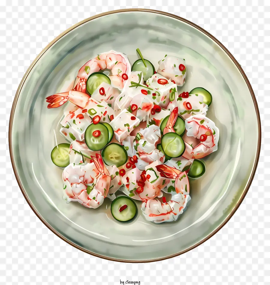 Ceviche，Ensalada De Camarones PNG