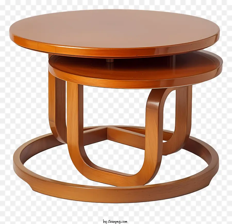 Mesas De Café，Ronda De La Mesa De Madera PNG