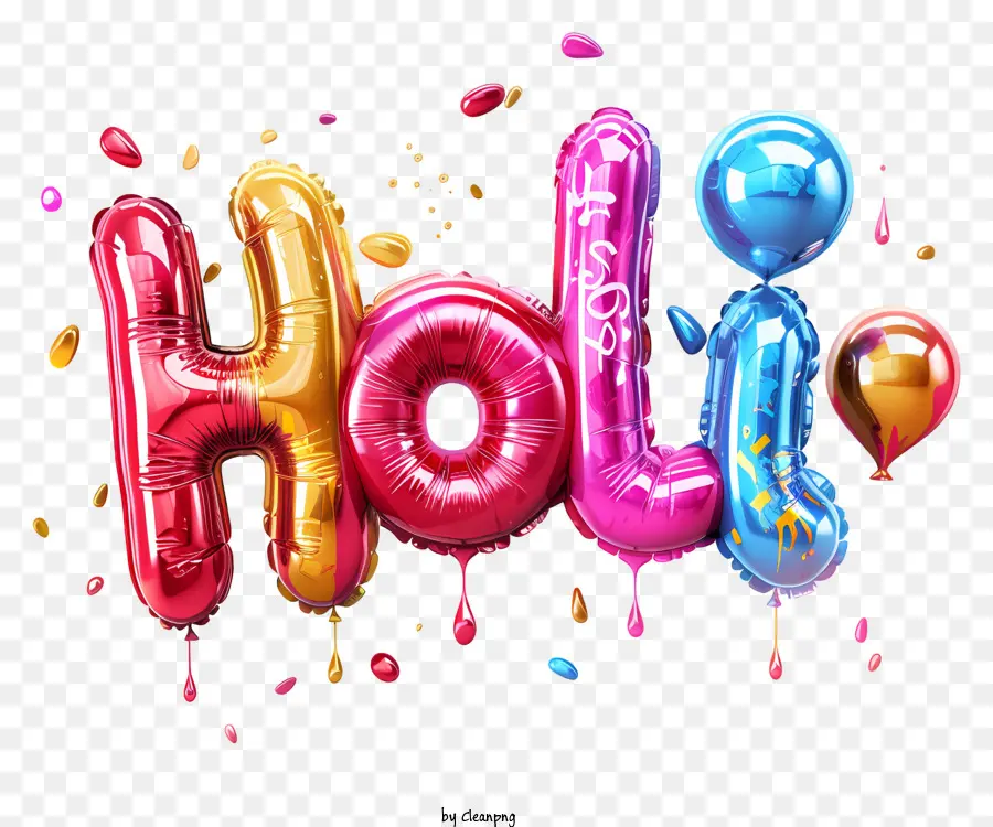 Holi，Texto Holi Con Letras De Globos PNG